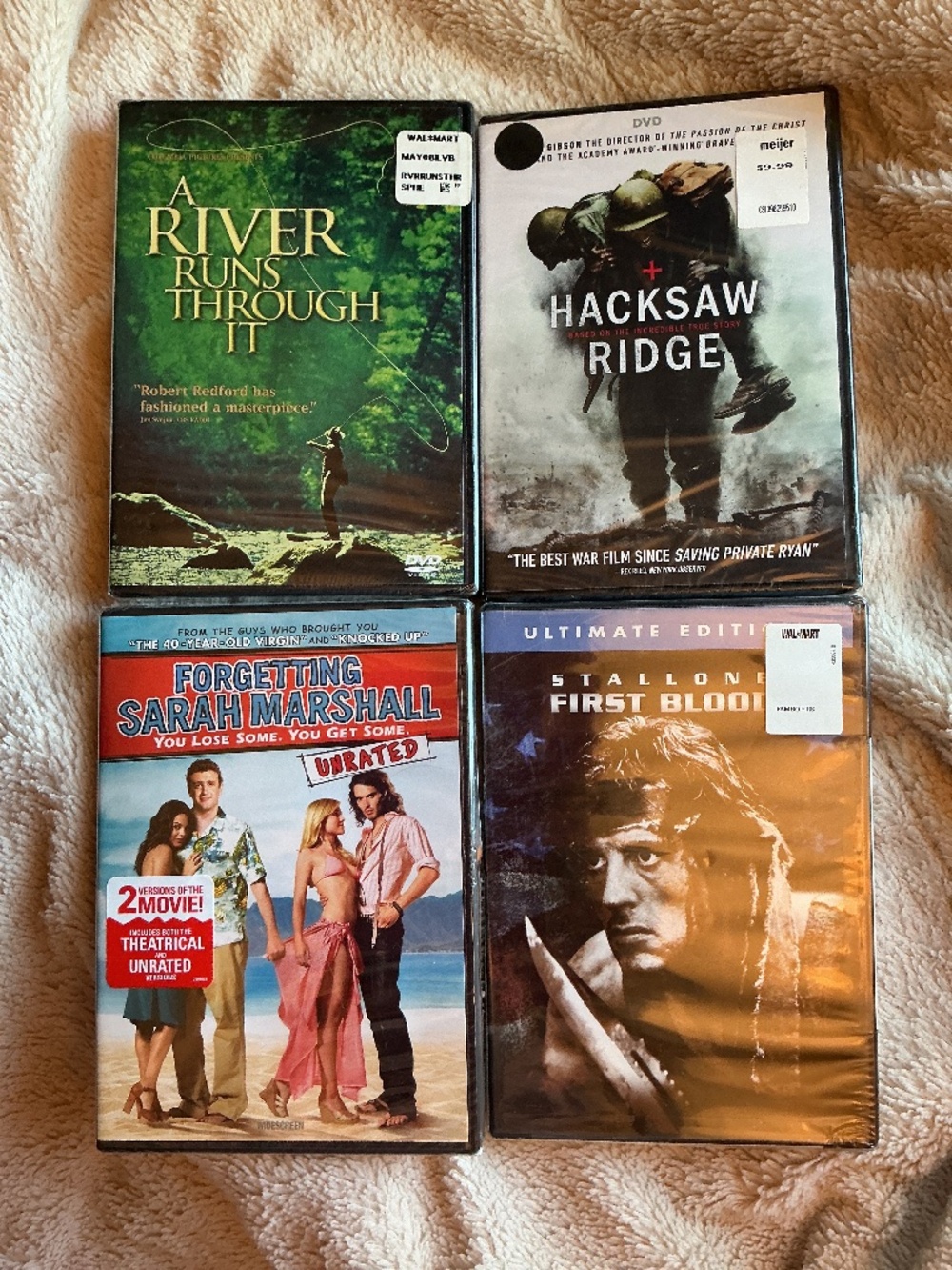4 Brand New SEALED DVD Variety of Movies Hacksaw Forgetting Sarah First Blood +